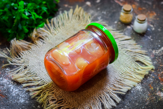 Маринованный перец в томатном соке на зиму фото 7